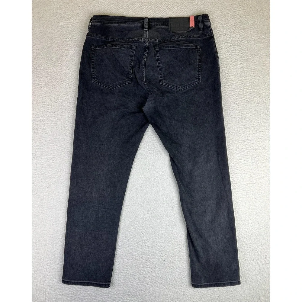 Acne Studios River Used Blk Jeans Mens 34x32 Black Slim Tapered Stretch‎ Denim